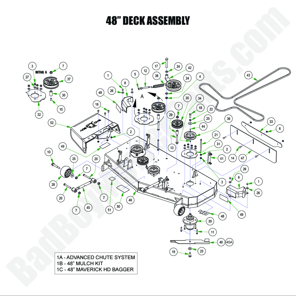 3358 - Bad Boy Mower Parts Lookup > 2024 > Maverick HD > 48\" Deck Assembly